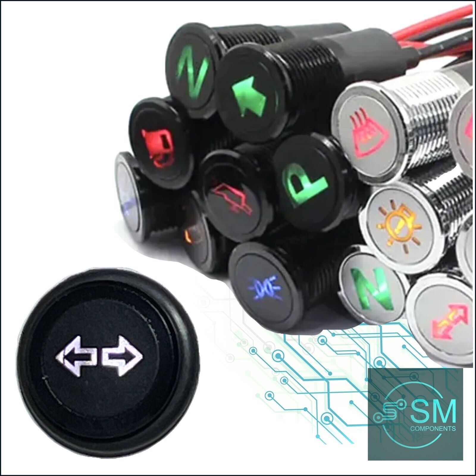 Direction Panel Light 14mm WHITE DIRECTIONAL Dash Panel Warning Pilot Light Indicator Lamp C ...