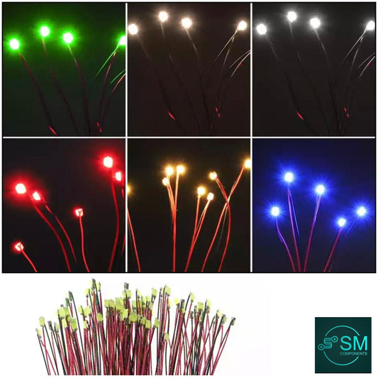 2-20 PCS Pre-Soldered Micro Litz Wired Leads SMD Led 0402 0805 Inc Resistors 12VDC