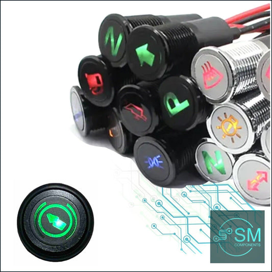 14mm GREEN CRUISE ACTIVE LED Dash Panel Warning Pilot Indicator Lamp Car 12-36V