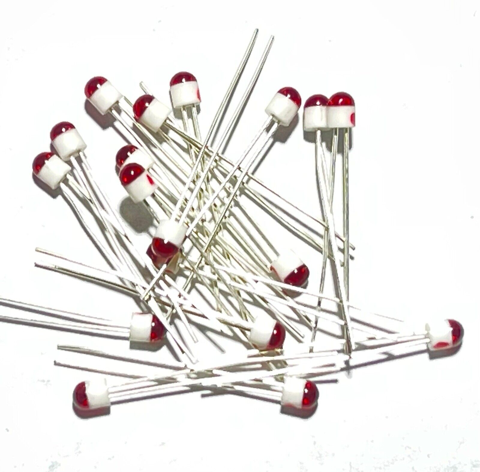 20 x LUMEX SSL-LX203 2mm RED LED Light Emitting Diodes Ceramic Base Ho ...