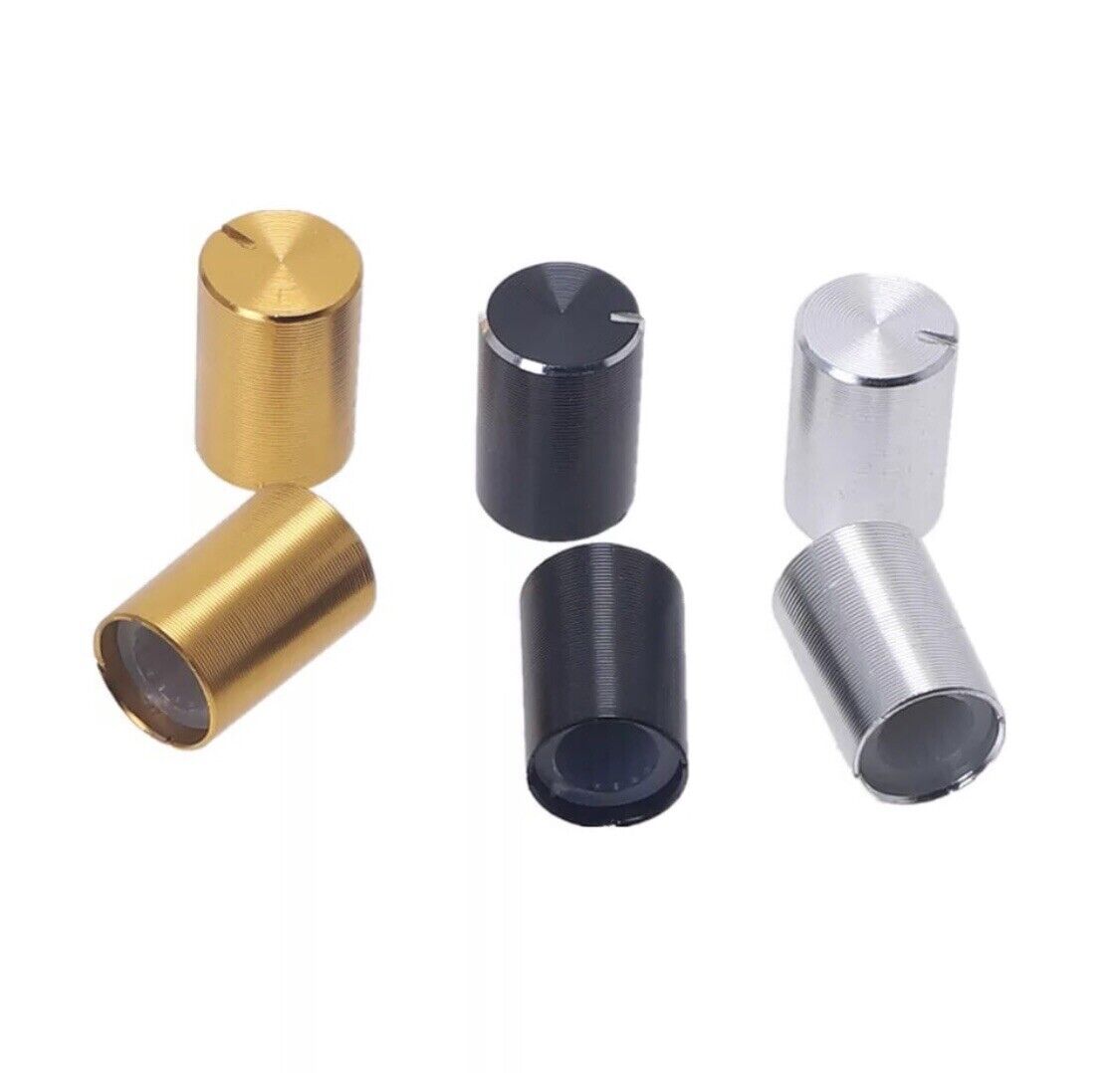 10pcs GOLD Aluminium Rotary Volume Knob Suit 6mm Shaft Potentiometer 10 X 14mm