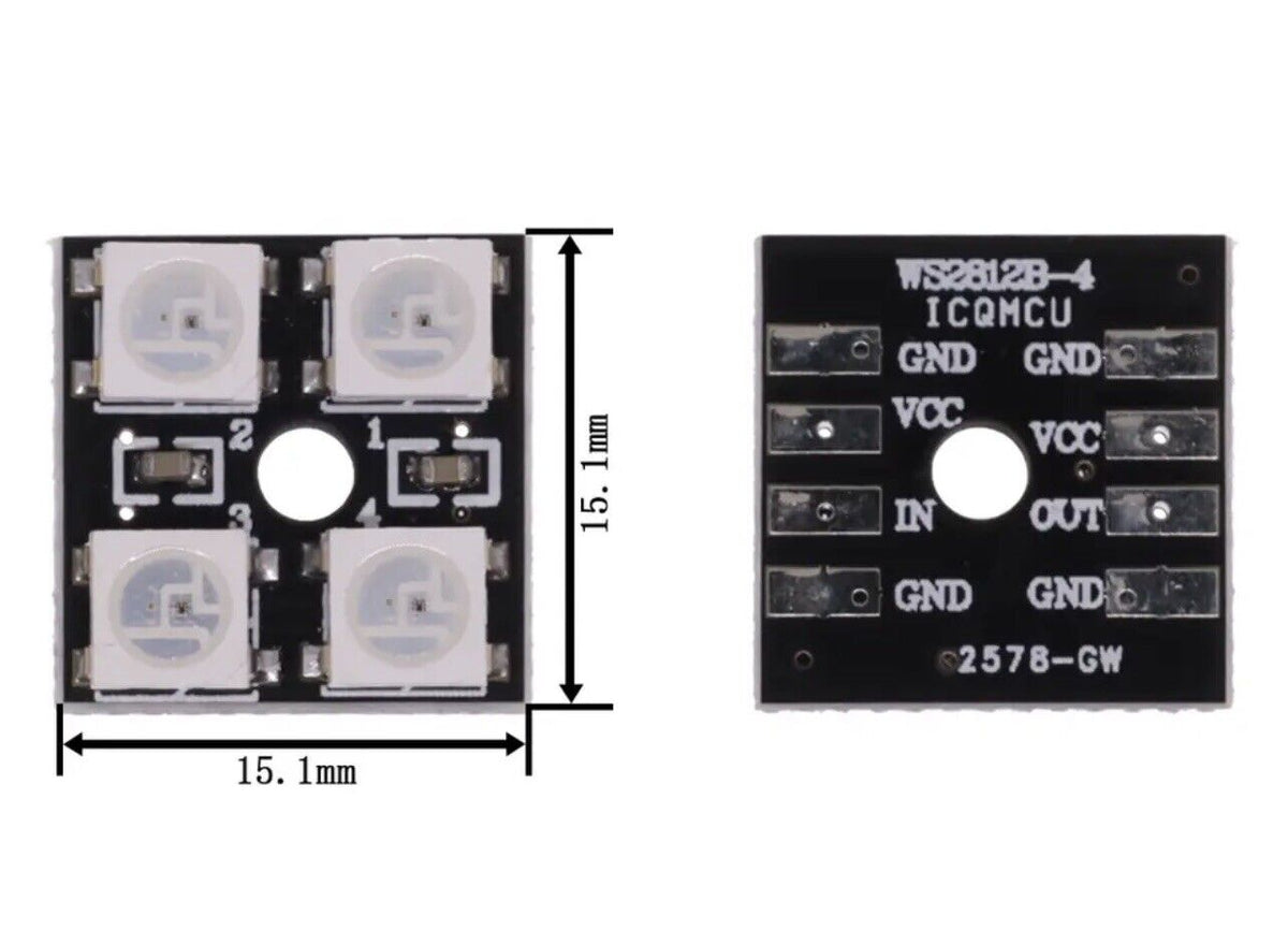 Rgb Driver Module WS2812B 5050 RGB LED Integrated Driver Module 4-93 Bits Development Bo ...