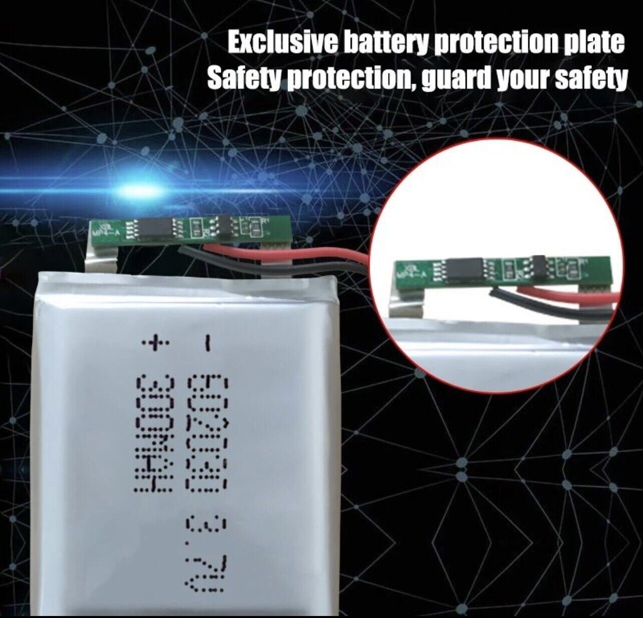 1 X Polymer Lithium Ion Battery LiPo 300mA 3.7V 602030 6X20X30 Inc Protection