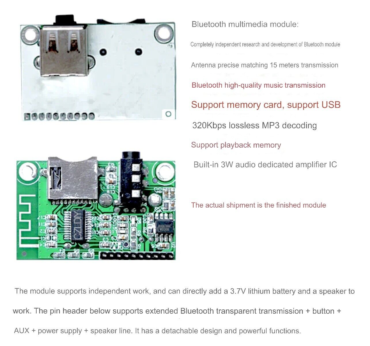 DIY Bluetooth Speaker Kit Inc Battery Component for Electronics Project Practice