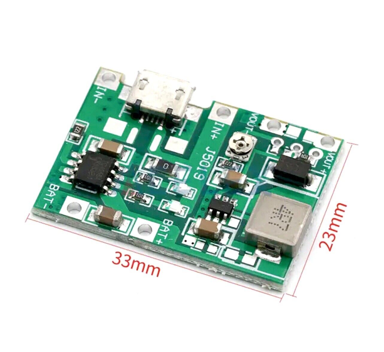 3PCS Lithium Battery Boost J5019 Charging & Protection TP4056 Module Micro USB