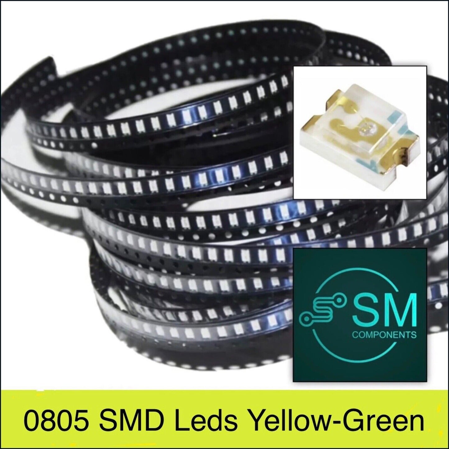 200pcs 0805 SMD YELLOW-GREEN 570nm LED Electronics Light Emitting Diodes
