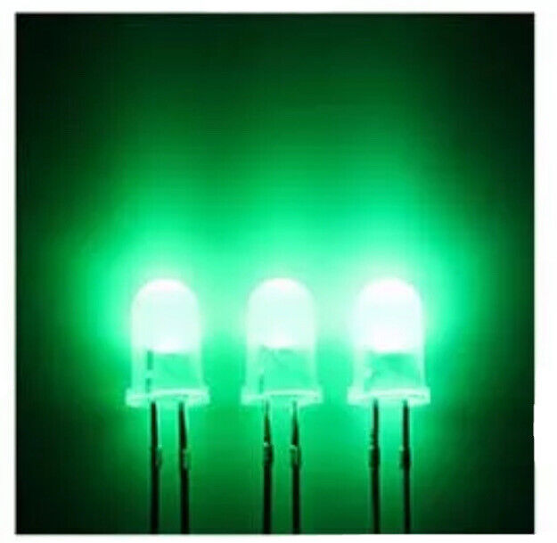 Green Led Diffused 100pcs 5mm Flashing LED Blinking GREEN Diffused Light Emitting Diode R ...