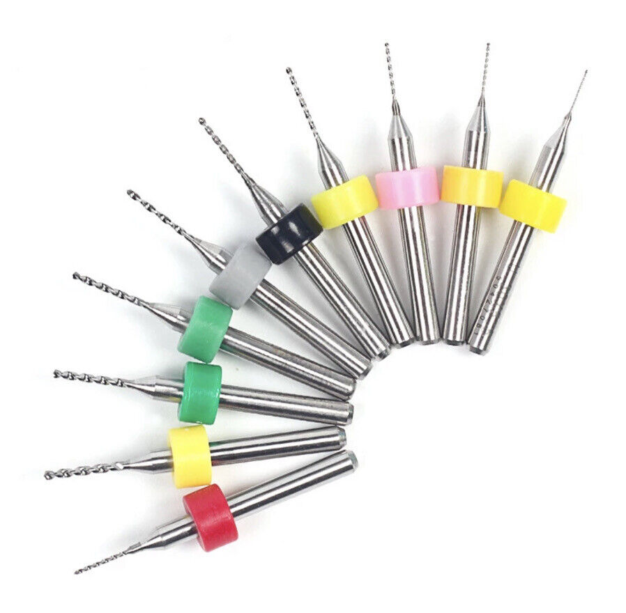 10Pcs 0.1-1.0mm PCB Print Circuit Board Carbide Mini Micro Drill Bit Set