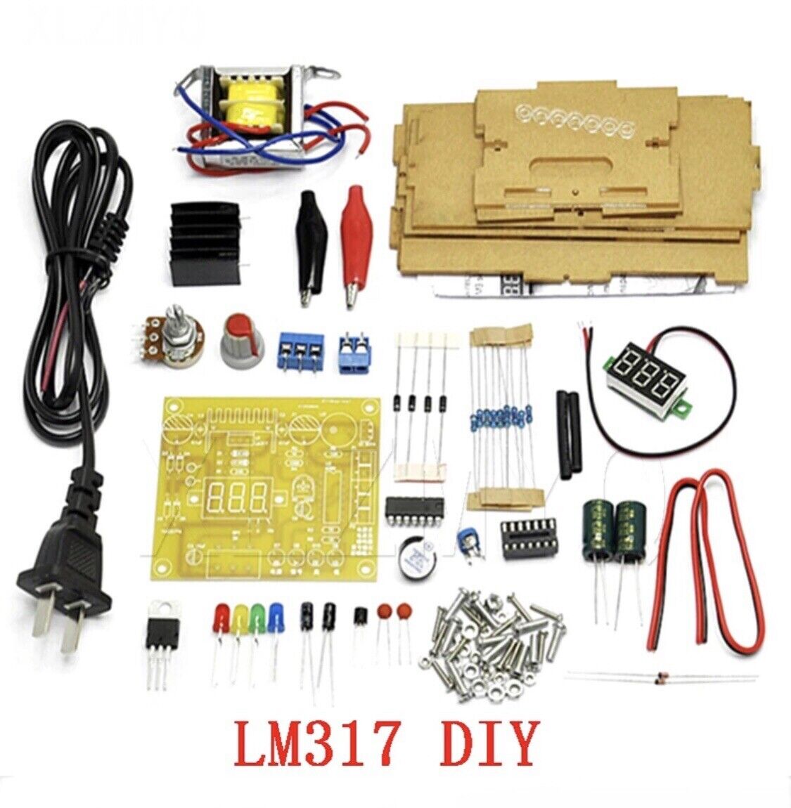 LM317 Continuously Adjustable Regulated DC Power Supply Kit LM317 1.25-12V 2W