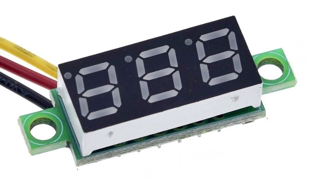 2PCS 0.28” DC 0-100V 3-Wire Voltage Meter Voltmeter With YELLOW LED Display