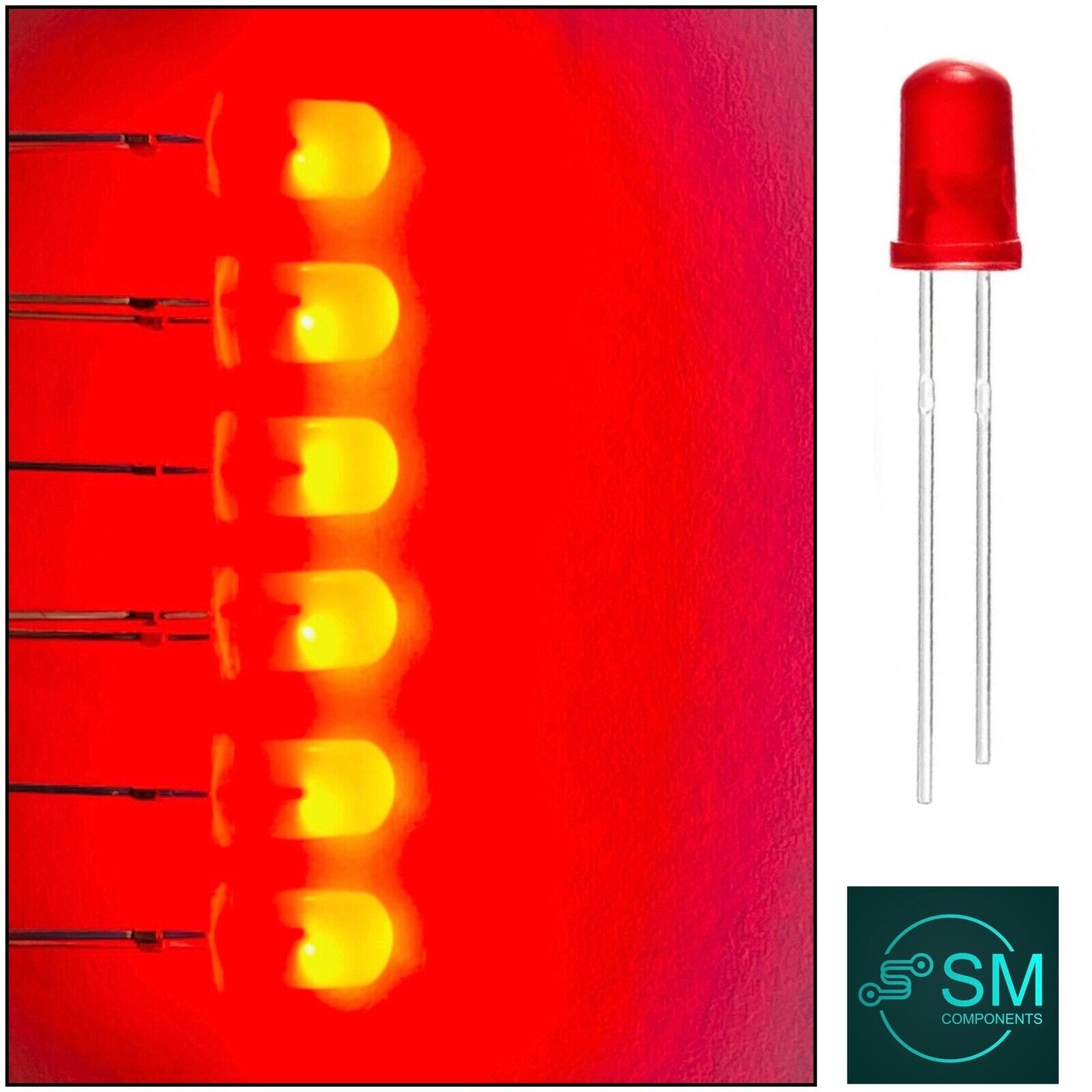 100PCS 5mm High Brightness RED Colour Diffused LED Light Emitting Diod ...