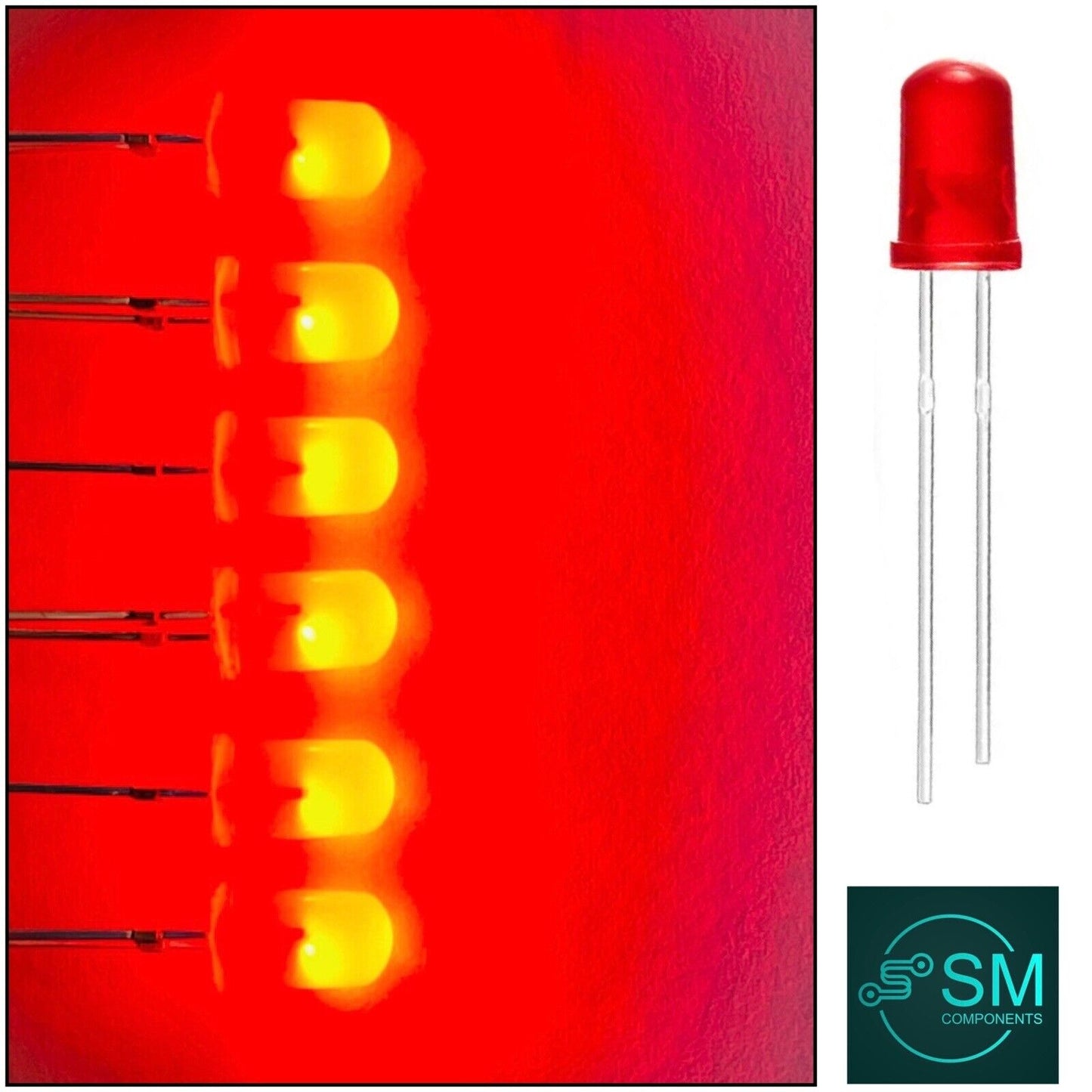 100PCS 5mm High Brightness RED Colour Diffused LED Light Emitting Diodes DIY