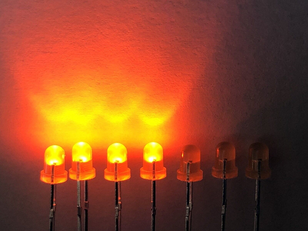 Diffused Led Light 100pcs 3mm Flashing Blinking Orange Diffused LED Light Emitting Diodes ...