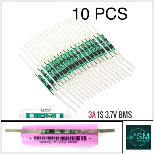 10pcs`3A BMS protection board for 1S 3.7V 18650 Li-ion lithium battery cell