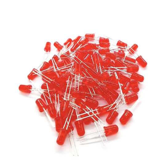 100PCS 5mm High Brightness RED Colour Diffused LED Light Emitting Diodes DIY