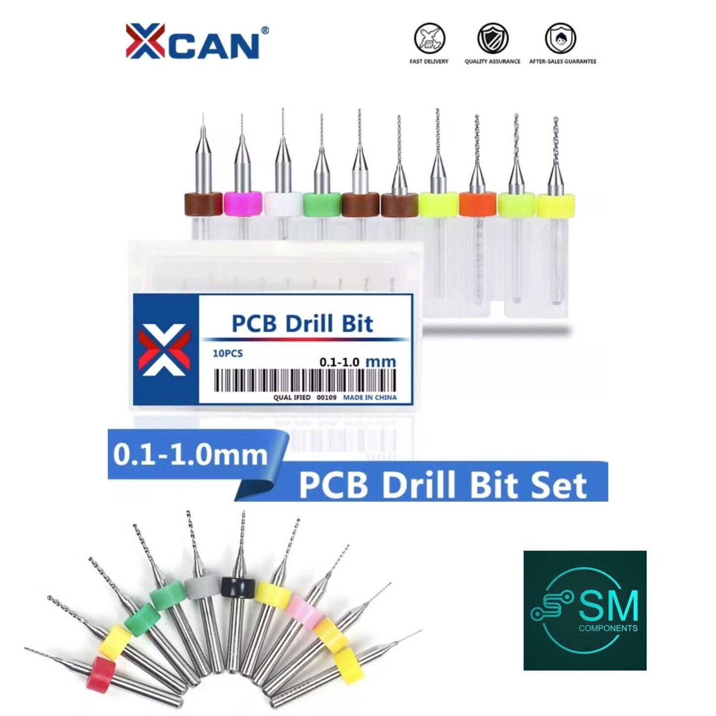 10Pcs 0.1-1.0mm PCB Print Circuit Board Carbide Mini Micro Drill Bit Set