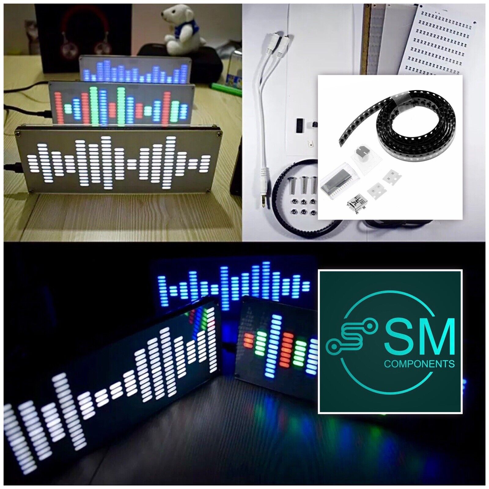 LED Audio 225 RGB Visual Music Spectrum Display DIY Electronic SMD Sol ...