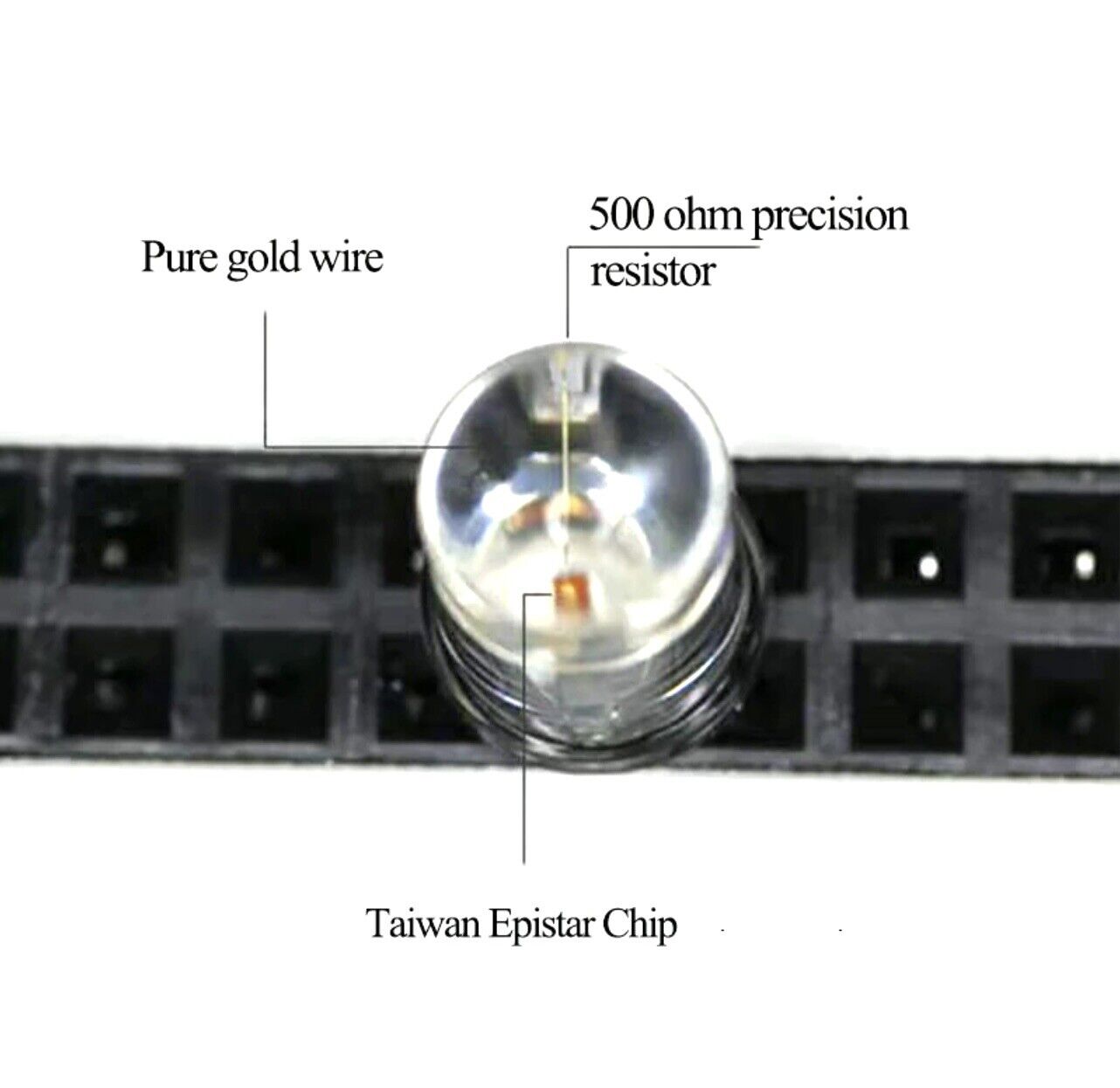 100pcs 3mm LEDS 4-12V leds Light Emitting Diodes Round Clear NO RESIST ...