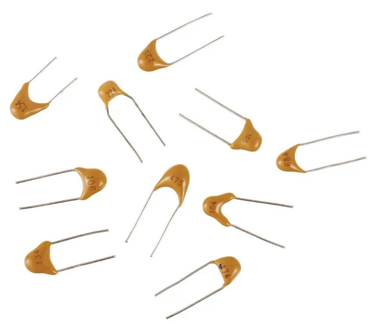 300PCS 10 Values 50V 100nF~10uF Multilayer Monolithic DIP Ceramic Capacitor Kit