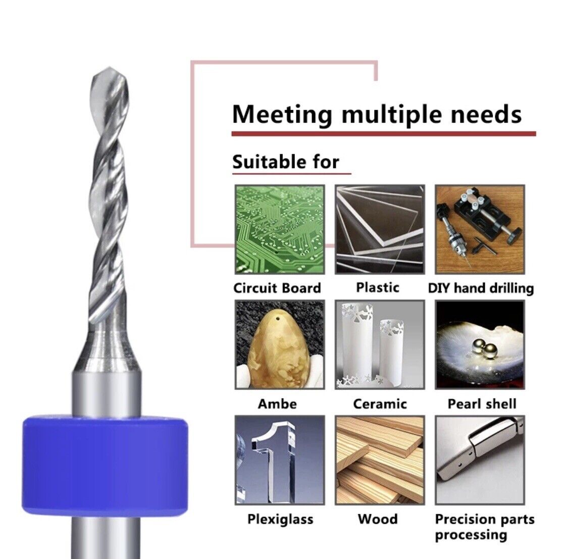 10Pcs 1.1-2.0mm PCB Print Circuit Board Carbide Mini Micro Drill Bit Set