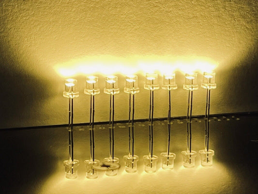 100PCS 3mm WARM WHITE LED Light Emitting Diode Clear Flat Top LED 2800K