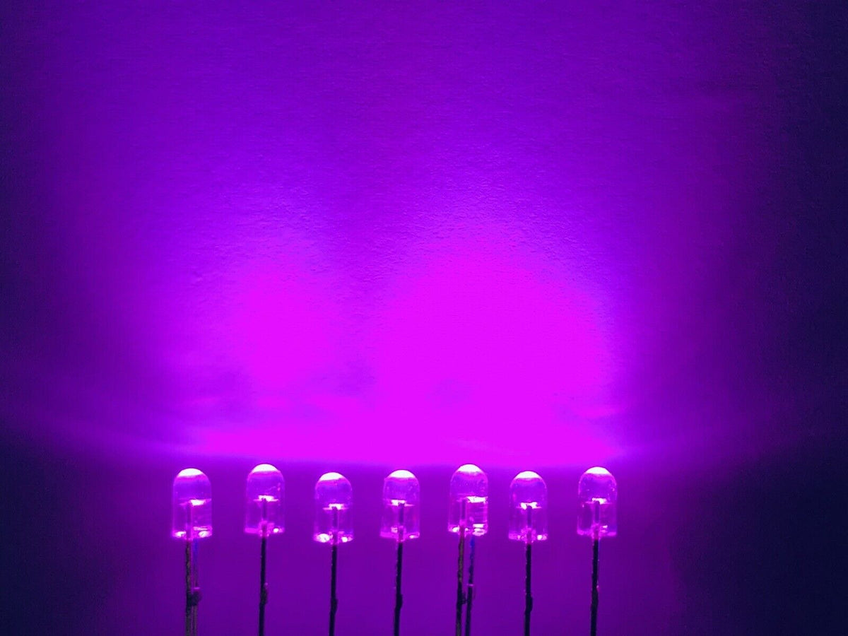 Purple Colour Led 3mm Purple Led Light Emitting Diode 100pcs Clear Round Top (Purple Mag ...