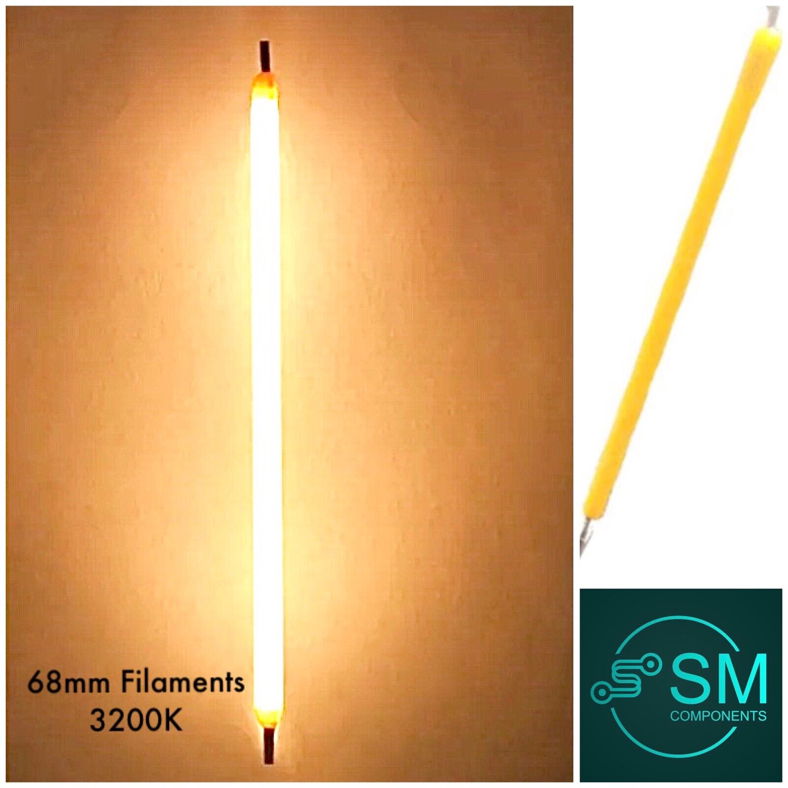 5PCS DC3V LED Filament WARM WHITE Rigid Silicone Led Light Emitting Di ...