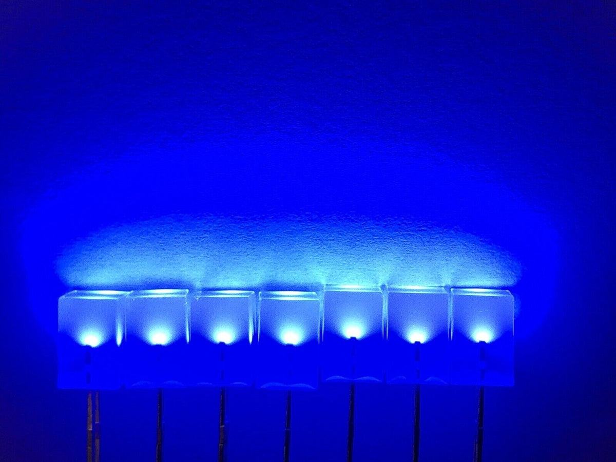 Blue Square Led Light 100pcs 5x5x7mm Diffused Blue Resin Blue Square Led Light Emitting Diod ...