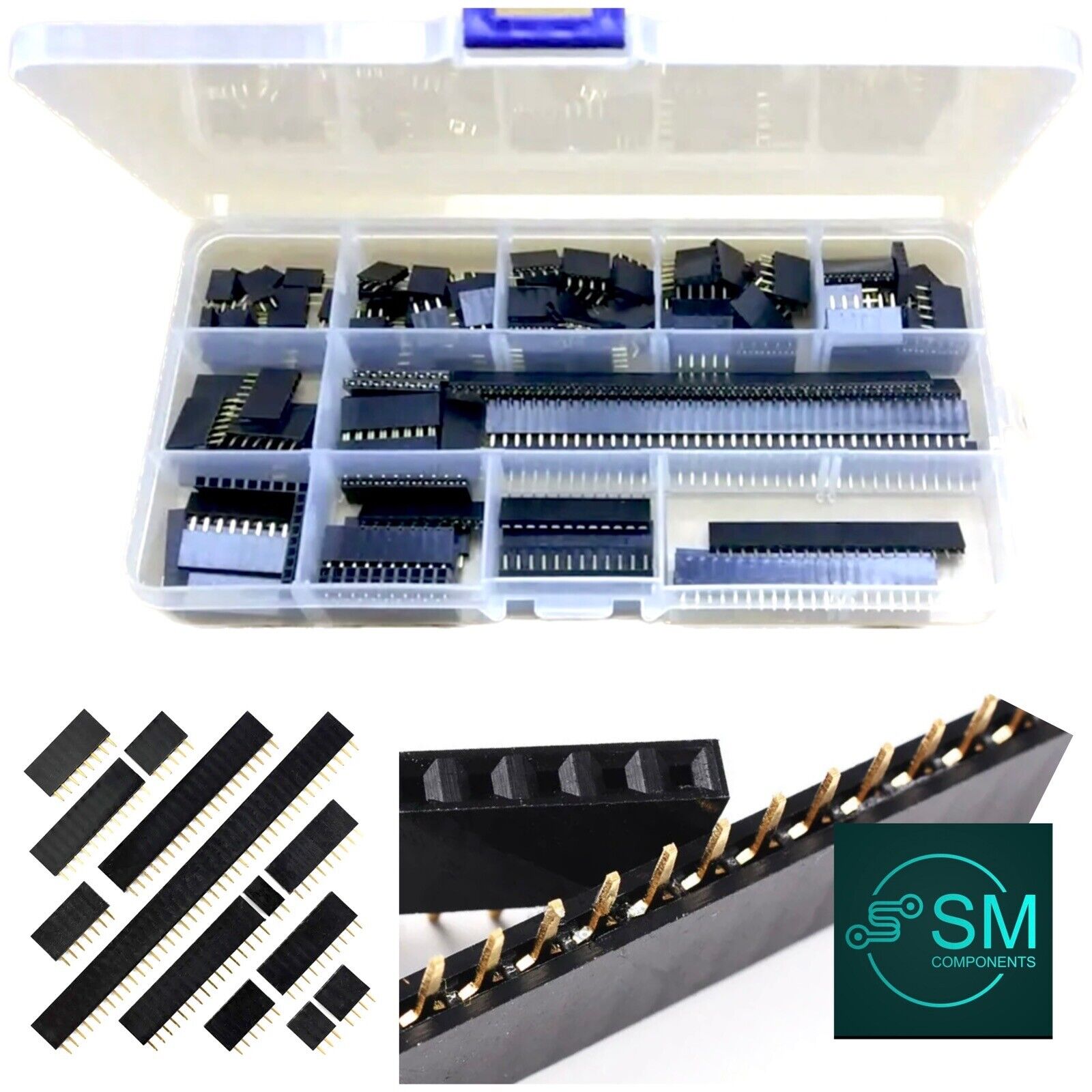 Arduino Female Header 144PCS Female Single Row Header 2-40 Pin PCB Mount Arduino Raspberry P ...