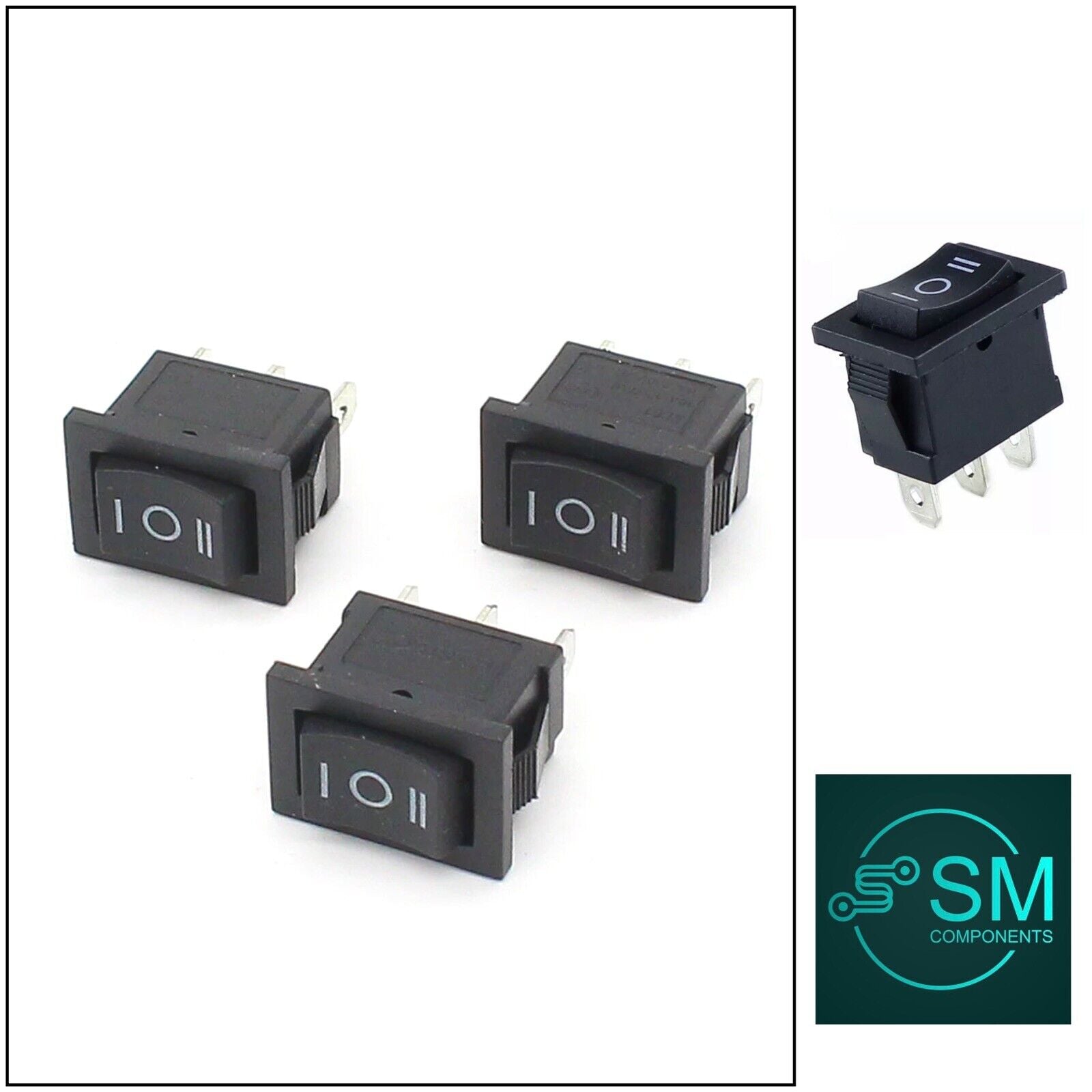 Kcd11 Rocker Switch 5 X Rocker Switch SPDP 10x15mm 3 PIN 3 Position KCD11 12V 125V~6A 250V ...
