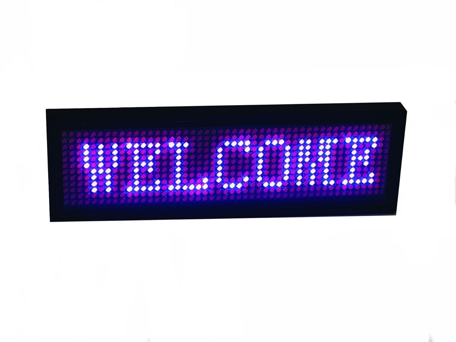 Rechargeable PURPLE LED Scrolling Name Badge Message Scrolling Blue To ...