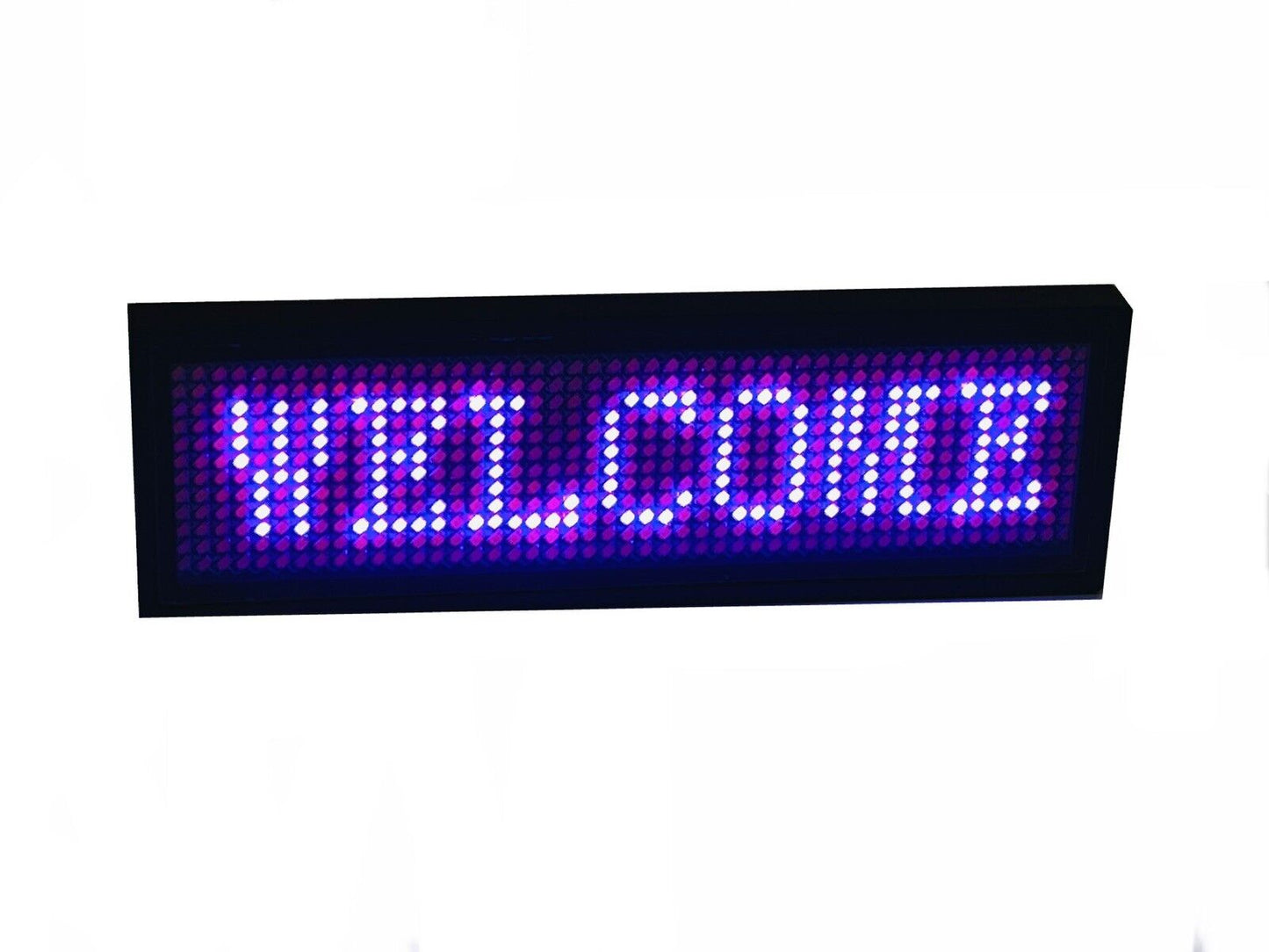 Rechargeable PURPLE LED Scrolling Name Badge  Message Scrolling Blue Tooth Badge