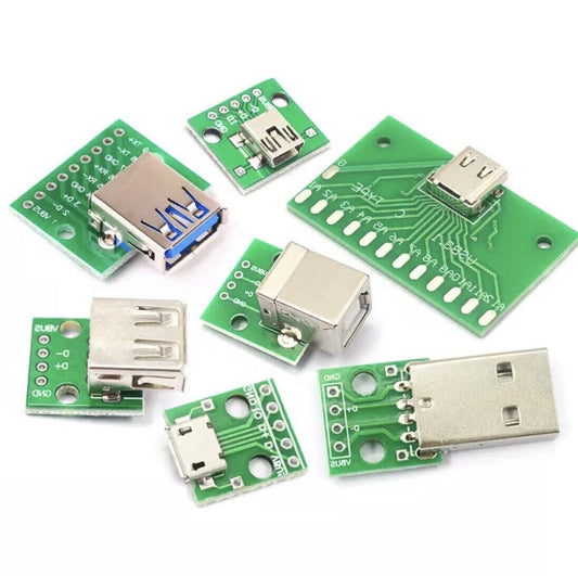 7PC Kit Mini MICRO USB to DIP Adapter Female Connector PCB Converter Board