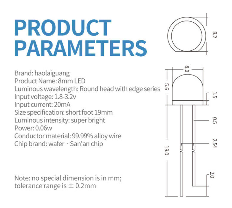 50pcs 8mm F8 YELLOW Diffused LED Light Emitting Diode Super Bright LED 590nm