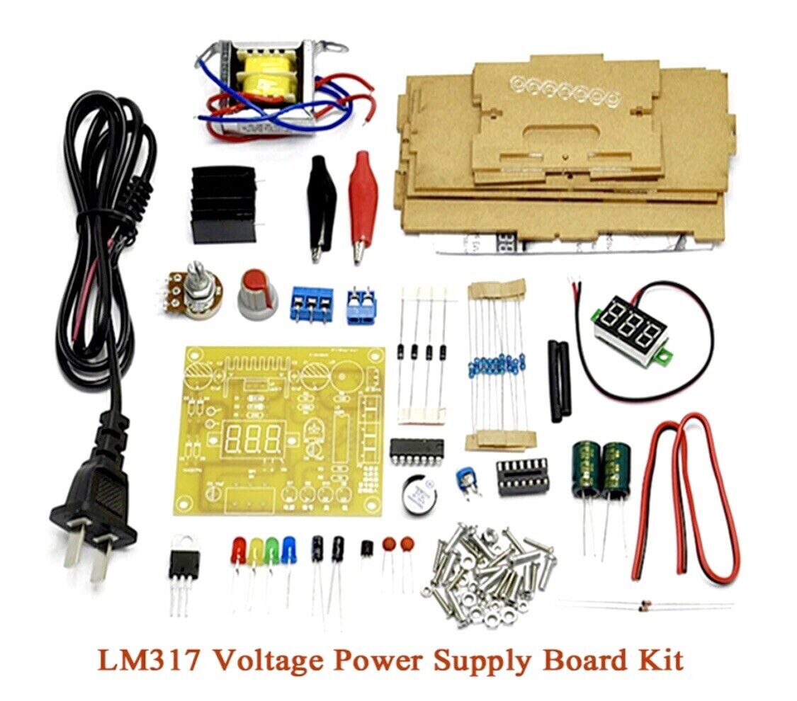 LM317 Continuously Adjustable Regulated DC Power Supply Kit LM317 1.25-12V 2W