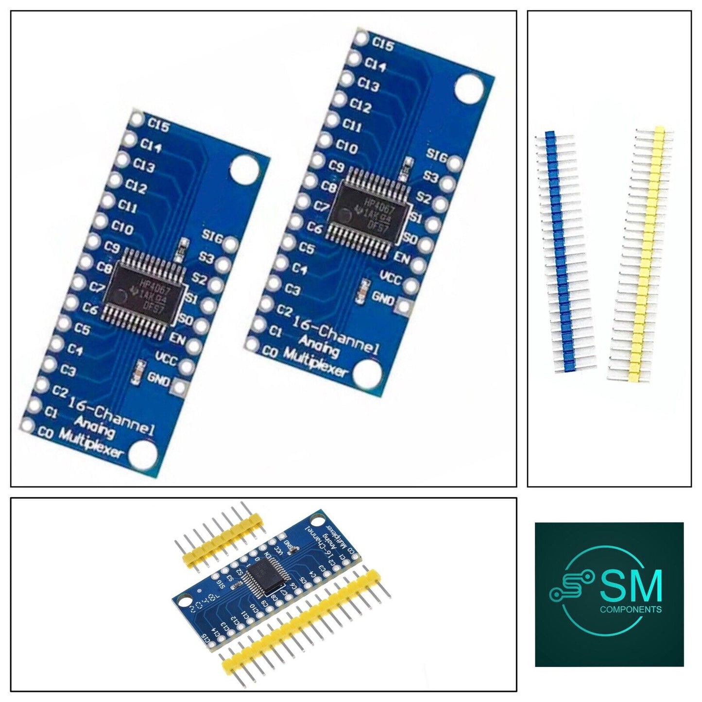 2PCS Multiplexer CD74HC4067 16-Channel Digital Breakout Board 4 X Head Pins DIY