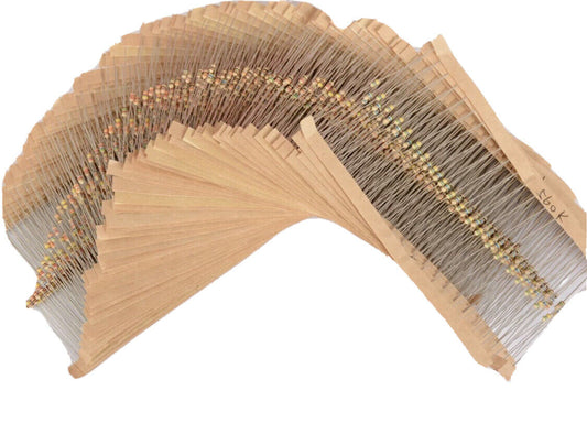 600pcs 30 Values 1/8-1/6 Watt Carbon Film Resistor Assortment Kit 5% +|- 10-1MΩ