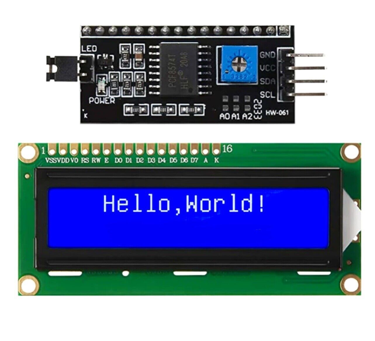 1602 16X2 LCD Display IIC/I2C/TWI/SPI SR Interface Arduino Raspberry PI ESP32