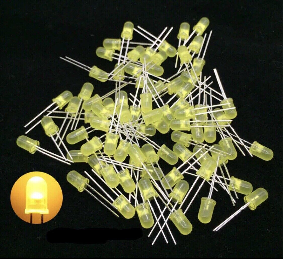 Led Flash Yellow 5mm Flashing LEDS 100PCS Blinking Coloured Yellow Light Emitting Diode ...