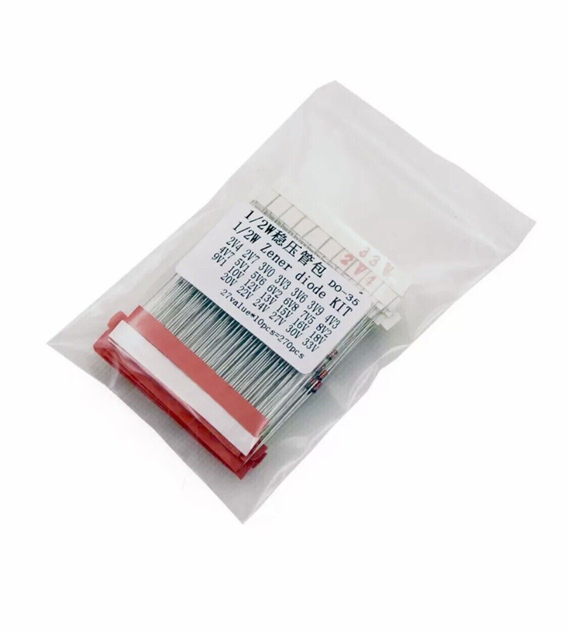 270 Pcs 2.4V-33V 27 Values 1/2W 0.5W Zener Diode Assorted Kit Arduino ...