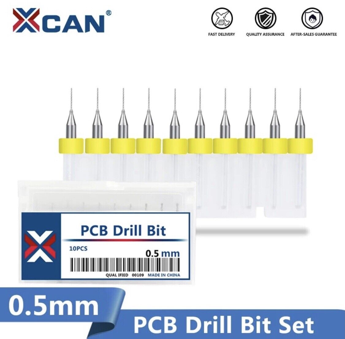 10-Piece PCB Carbide Mini Micro Drill Bit Set - Sizes 0.6mm To 1.5mm For Circuit Boards