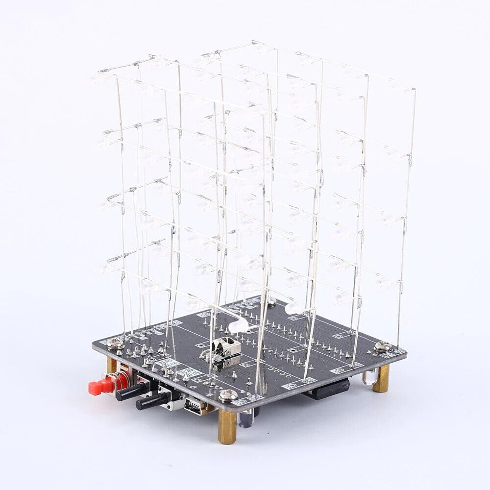 4X4X4 RGB 3D 5mm Multicolour Led Infrared Remote Control Light Cube Kit + Case