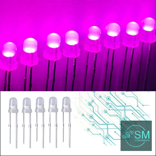 100PCS 3mm F3 PINK Led Light Emitting Diode DIFFUSED Top Round Head Long Pins
