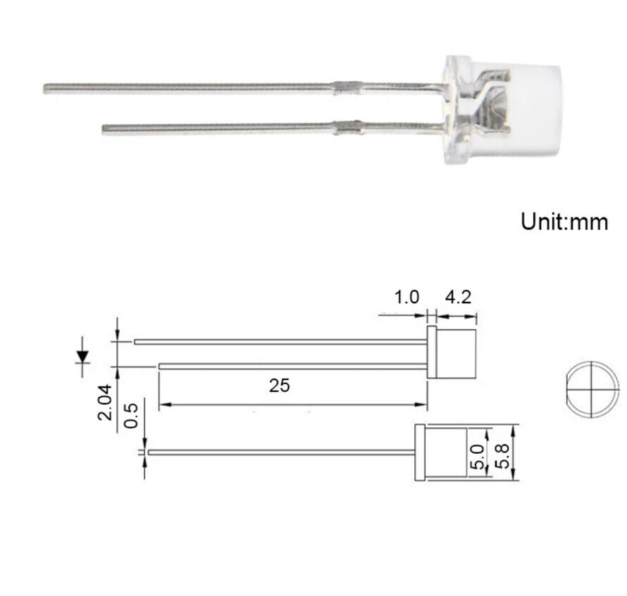 5mm UV Ultra Violent Purple LED Light Emitting Diode 100pcs  F5 Clear Flat Top