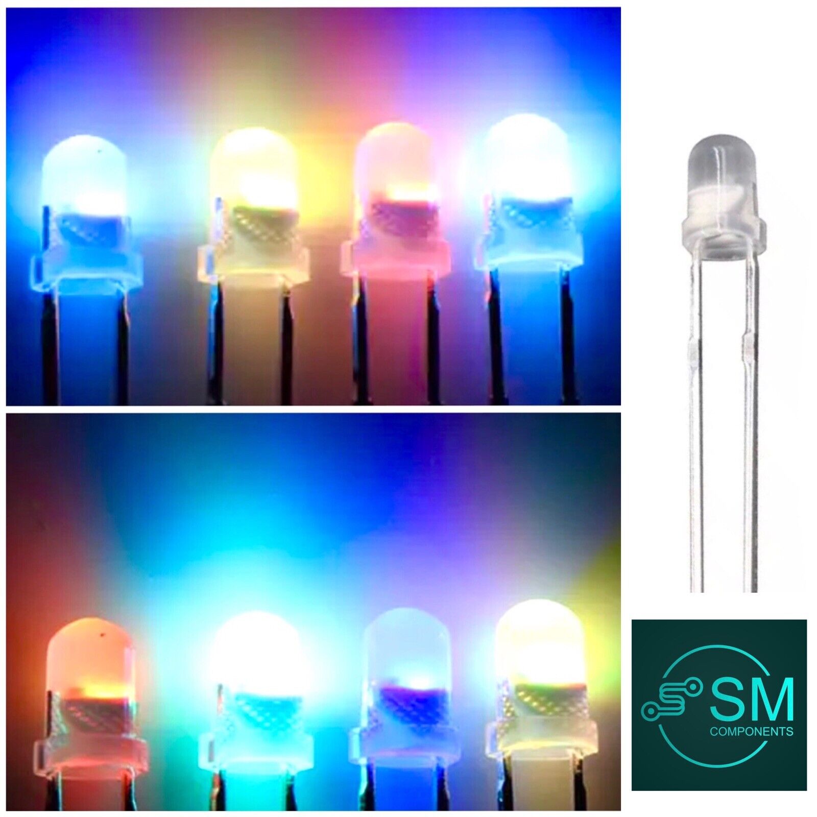 Defused Rgb 3mm RGB Fast Flashing LED Light Emitting Diode 100pcs F3 Diffused Roun ...