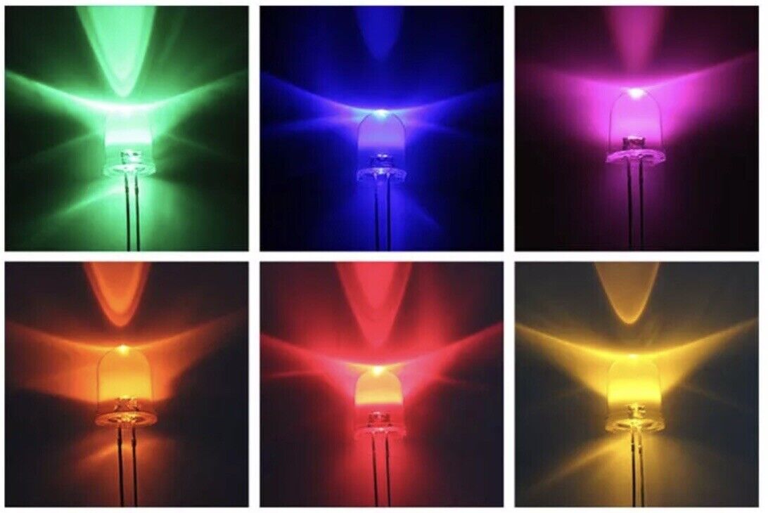 50pcs 10mm F10 Orange Clear Round LED Light Emitting Diode Bright LED ...