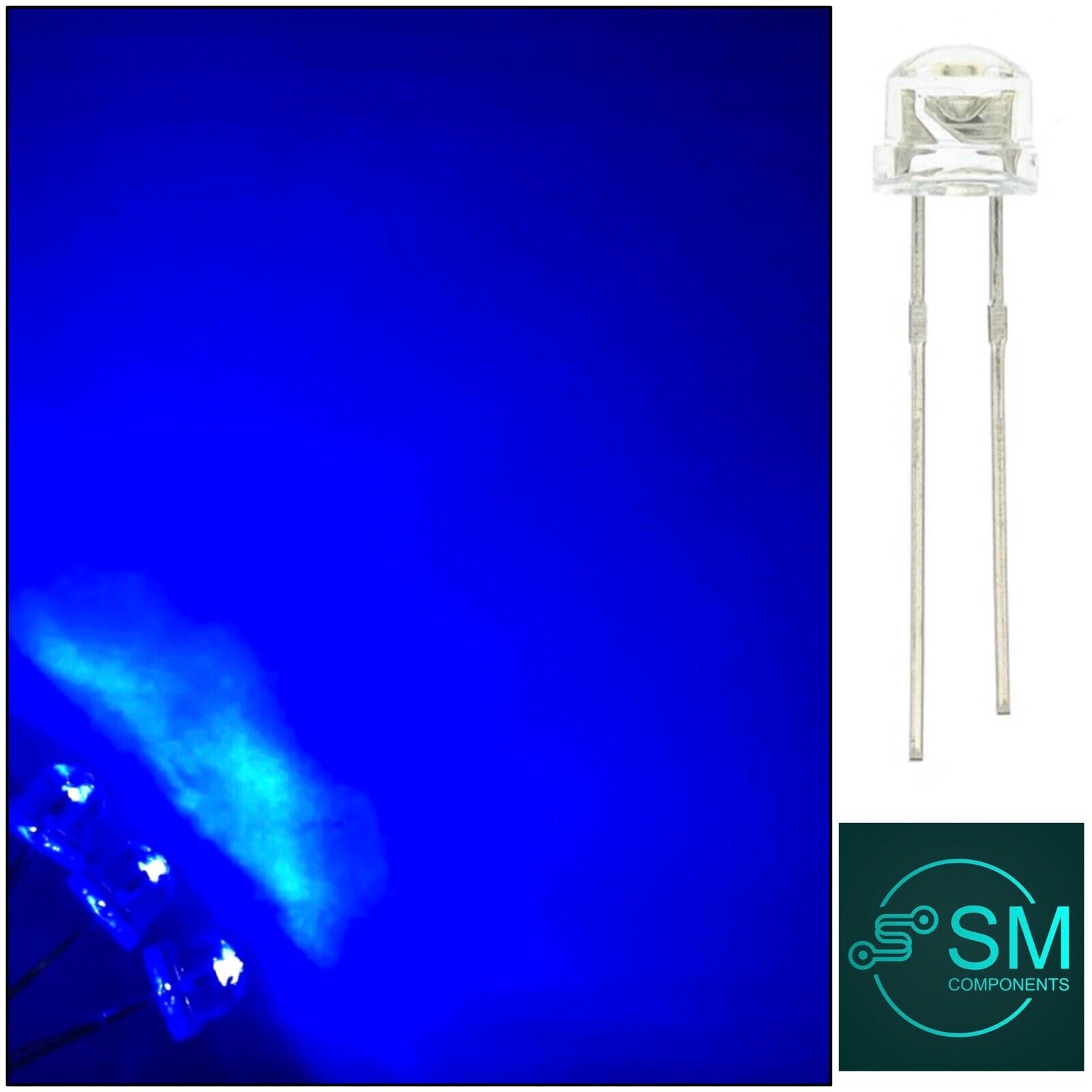 Blue Caps Led 5mm Blue Straw Hat LED Light Emitting Diode 100pcs Round Clear Top 465 ...
