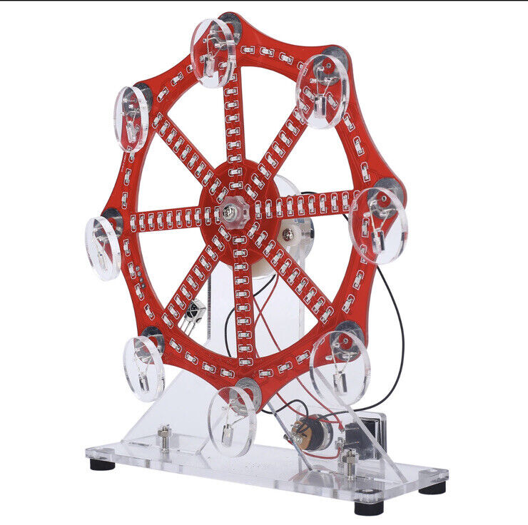 DIY Rotating Ferris Wheel KIT Colourful LED Lights SMD Practice Includes Motor