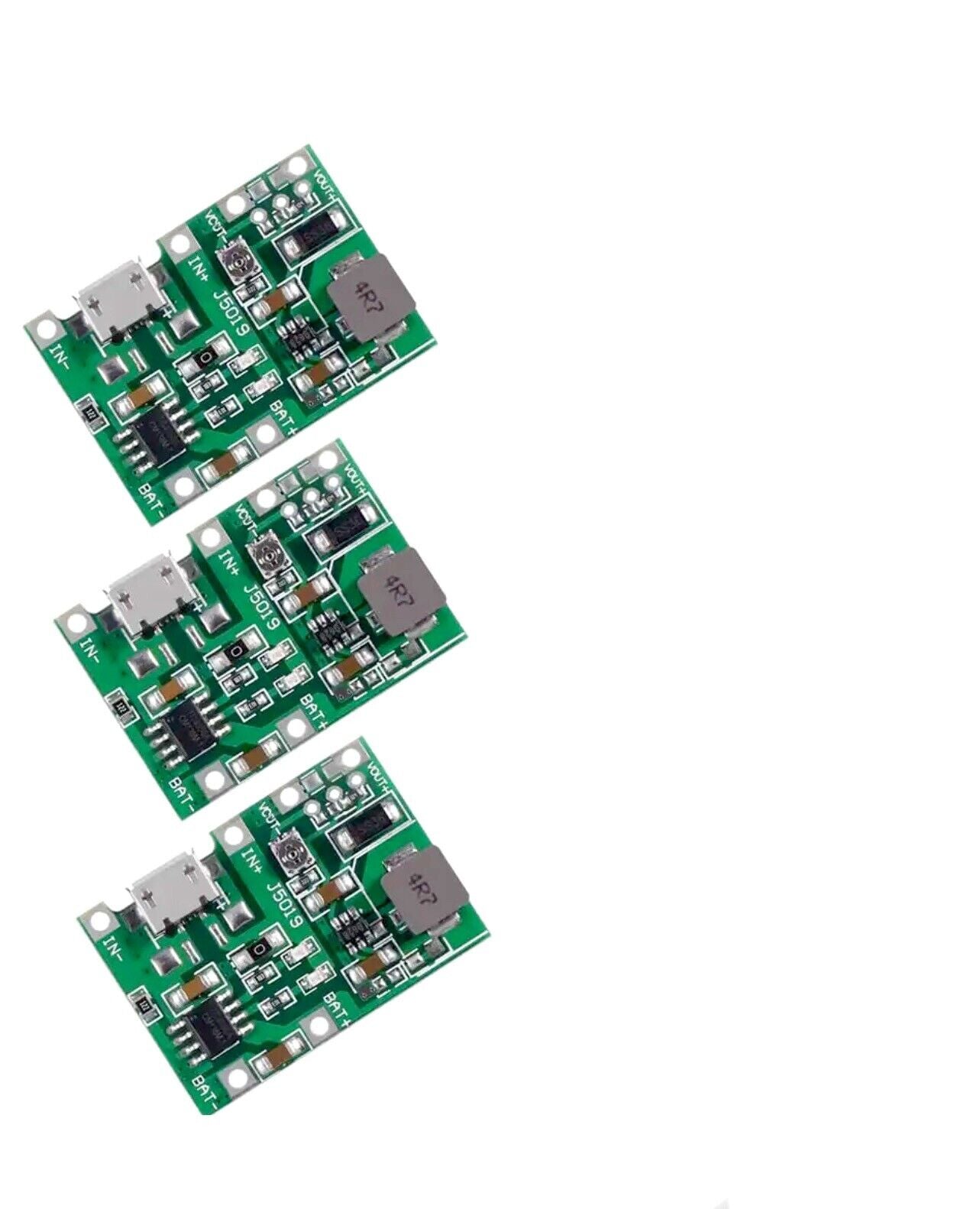 3PCS Lithium Battery Boost J5019 Charging & Protection TP4056 Module Micro USB
