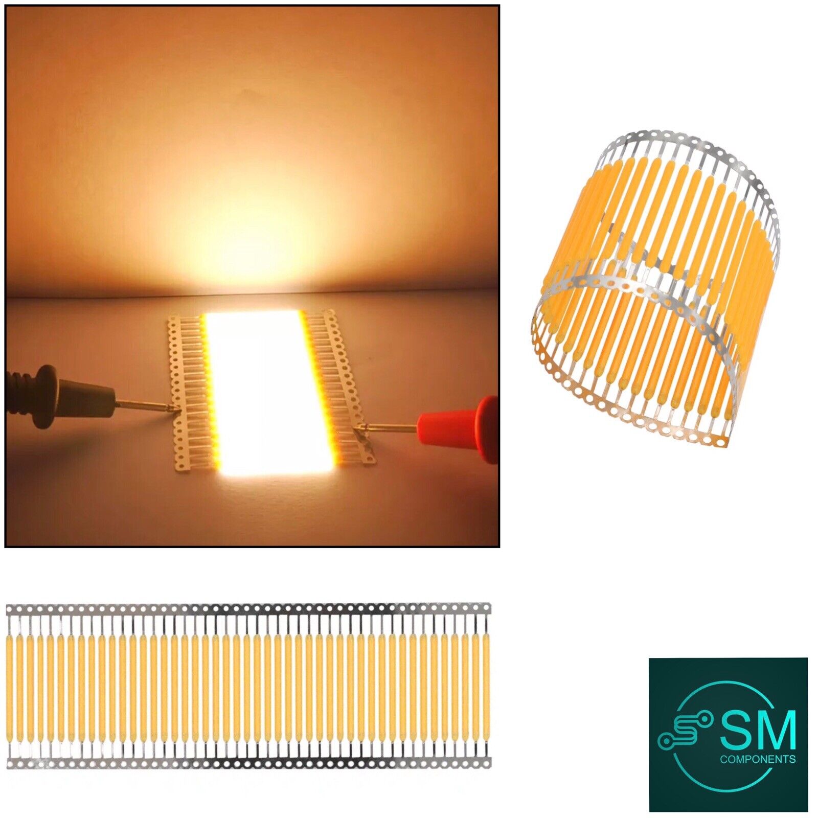 LED Filaments 47PCS 3V 30mA 40mm WARM WHITE Rigid Silicone Light Emitt ...